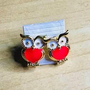 Owl Studs - Gold, Red, White